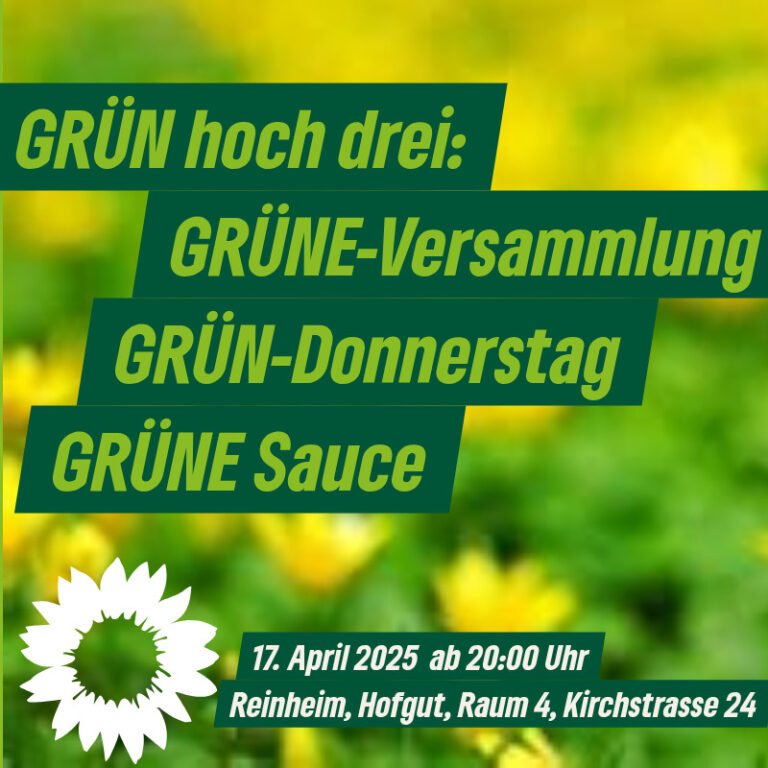 „Grün hoch 3″: Politisch-kulinarischer Austausch am Gründonnerstag mit Grüner Soße beim Grünen Ortsverbandstreffen
